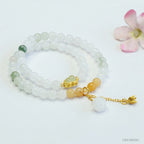 Natural Jade Bracelet Tianshan Jade Double Circle Bracelet Ancient Style Jewelry