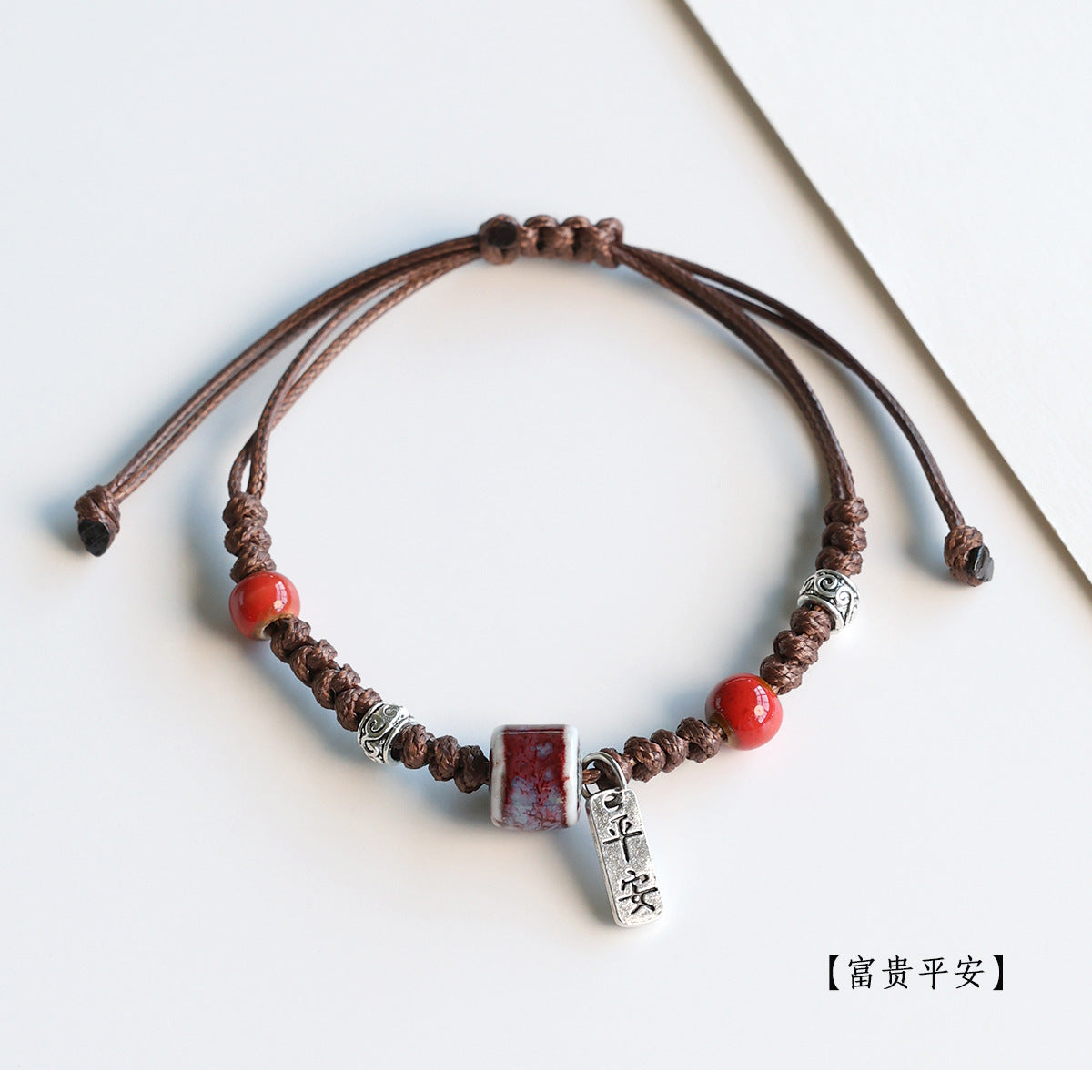 Ethnic Style Ceramic Bracelet for Women Jingdezhen Porcelain Beaded Bracelet