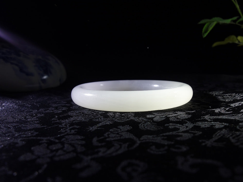 Afghan White Jade Round Bar Bracelet for Women Jade Bracelet White Jade Round Bracelet Manufacturer of Jade Bracelets and Bangles Wholesale
