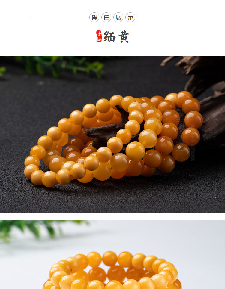 Natural Yellow Jade Bracelet Yellow Dragon Jade Bracelet