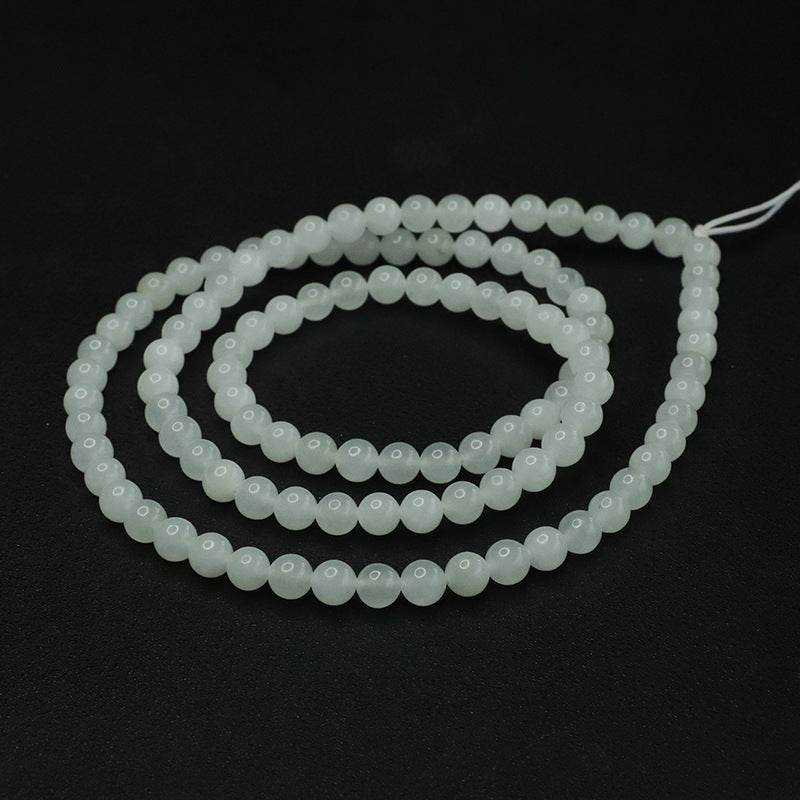 Natural Hetian Jade White Jade 108 Buddha Beads Handmade Necklace