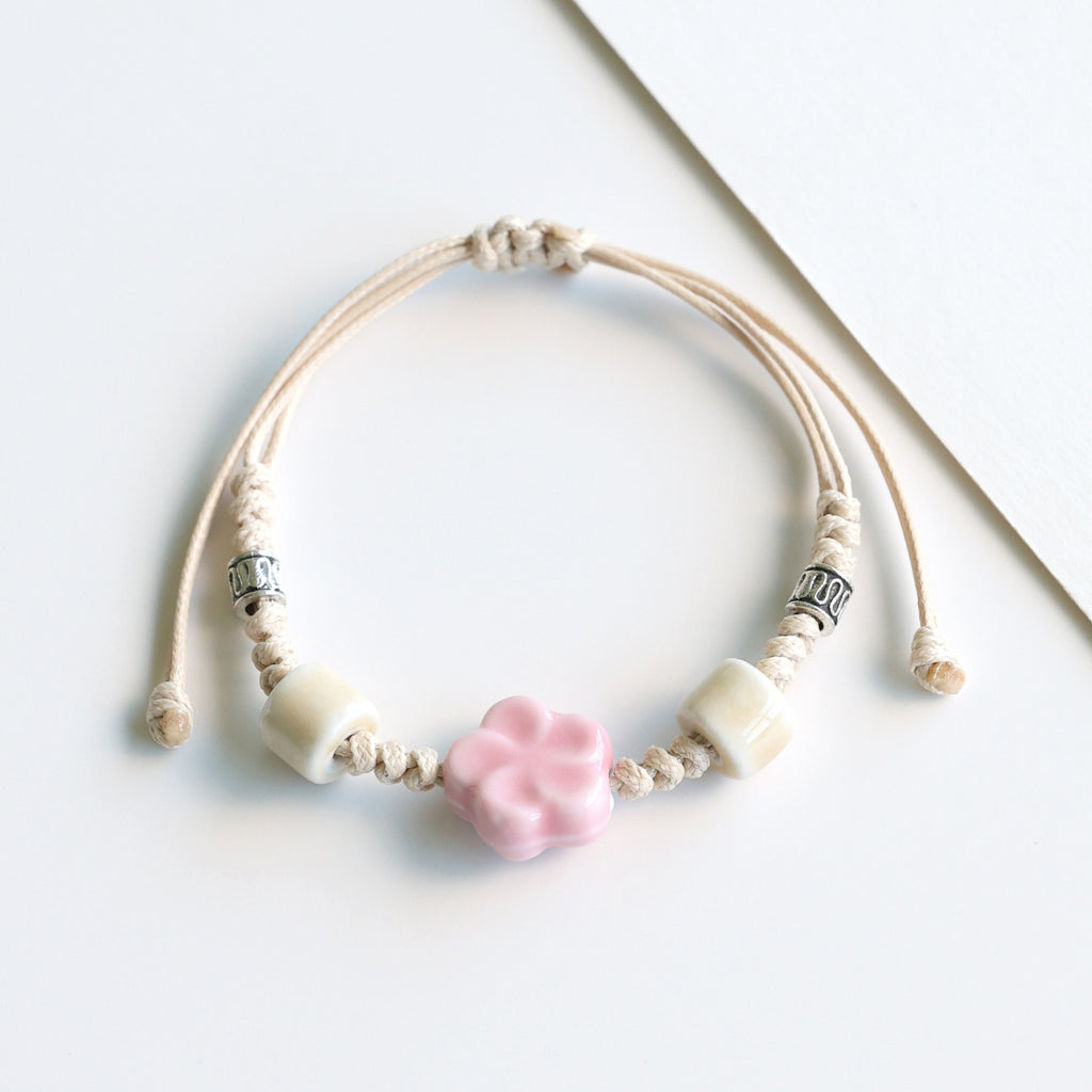 Ethnic Style Ceramic Bracelet for Women Jingdezhen Porcelain Beaded Bracelet