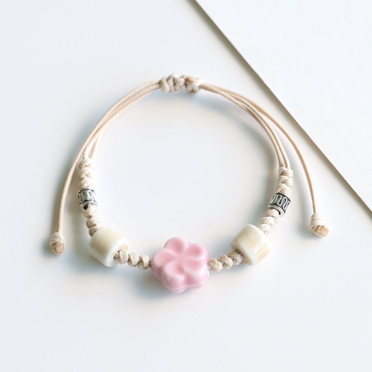Ethnic Style Ceramic Bracelet for Women Jingdezhen Porcelain Beaded Bracelet