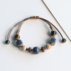 Ethnic Style Ceramic Bracelet for Women Jingdezhen Porcelain Beaded Bracelet