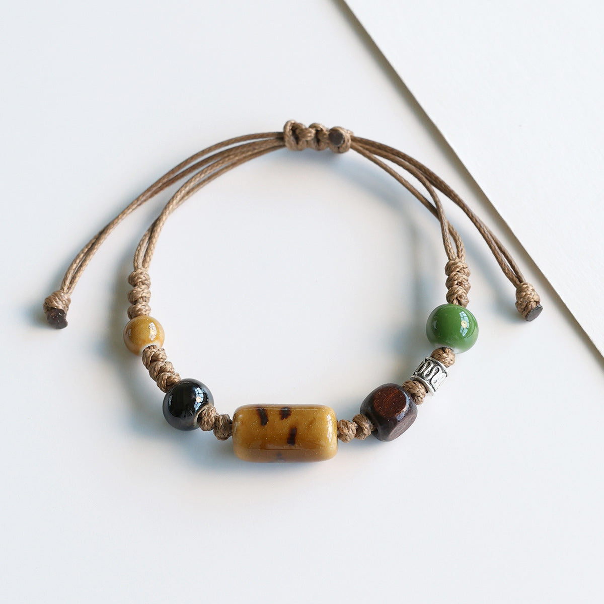 Ethnic Style Ceramic Bracelet for Women Jingdezhen Porcelain Beaded Bracelet