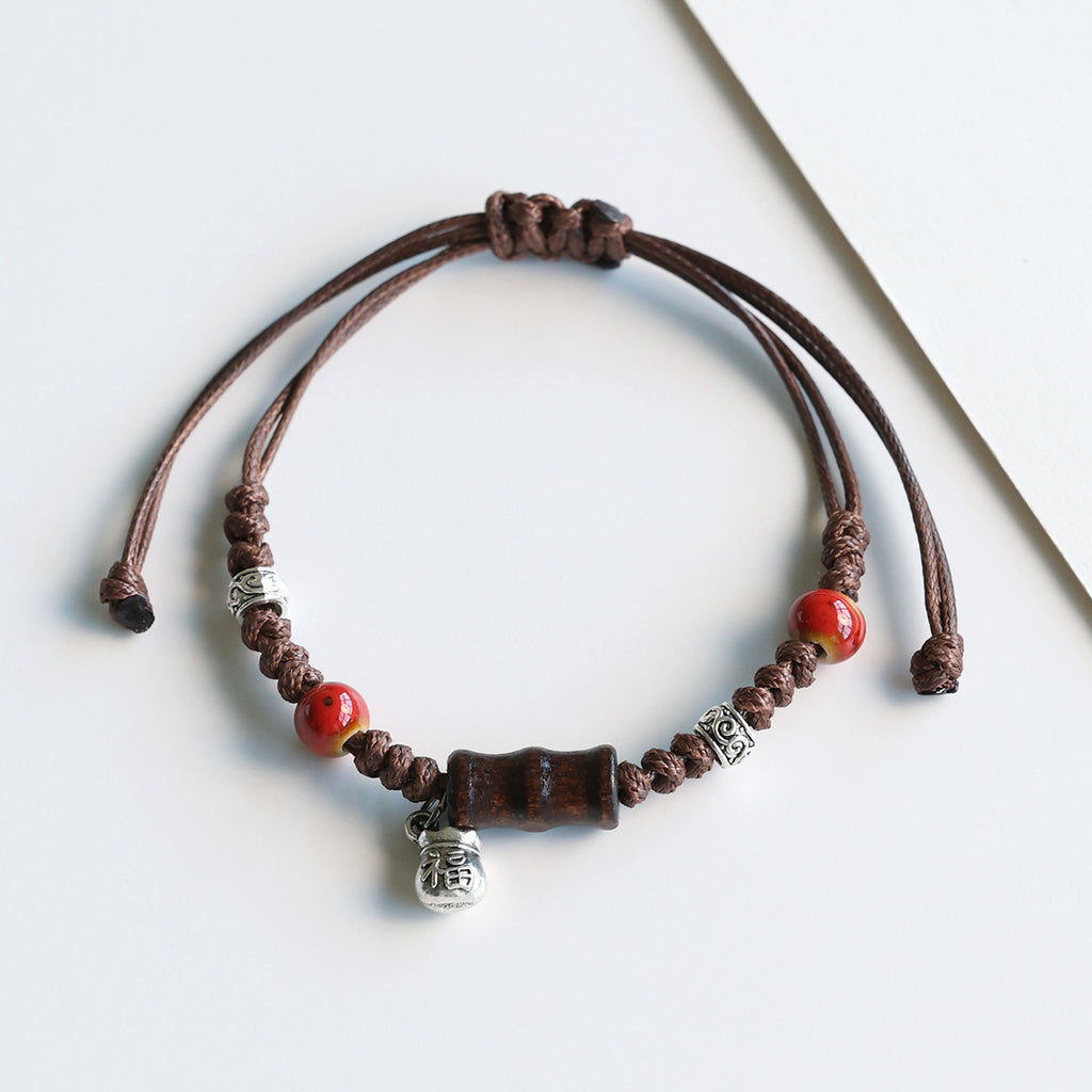 Ethnic Style Ceramic Bracelet for Women Jingdezhen Porcelain Beaded Bracelet