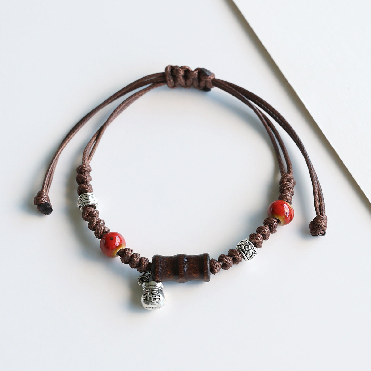 Ethnic Style Ceramic Bracelet for Women Jingdezhen Porcelain Beaded Bracelet