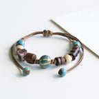 Ethnic Style Ceramic Bracelet for Women Jingdezhen Porcelain Beaded Bracelet