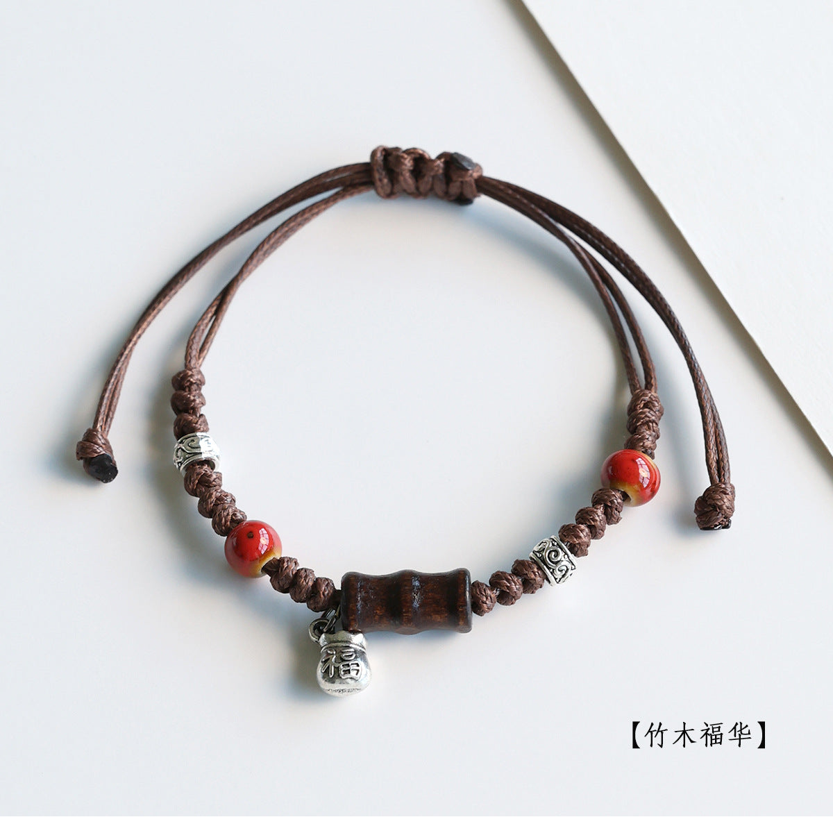 Ethnic Style Ceramic Bracelet for Women Jingdezhen Porcelain Beaded Bracelet