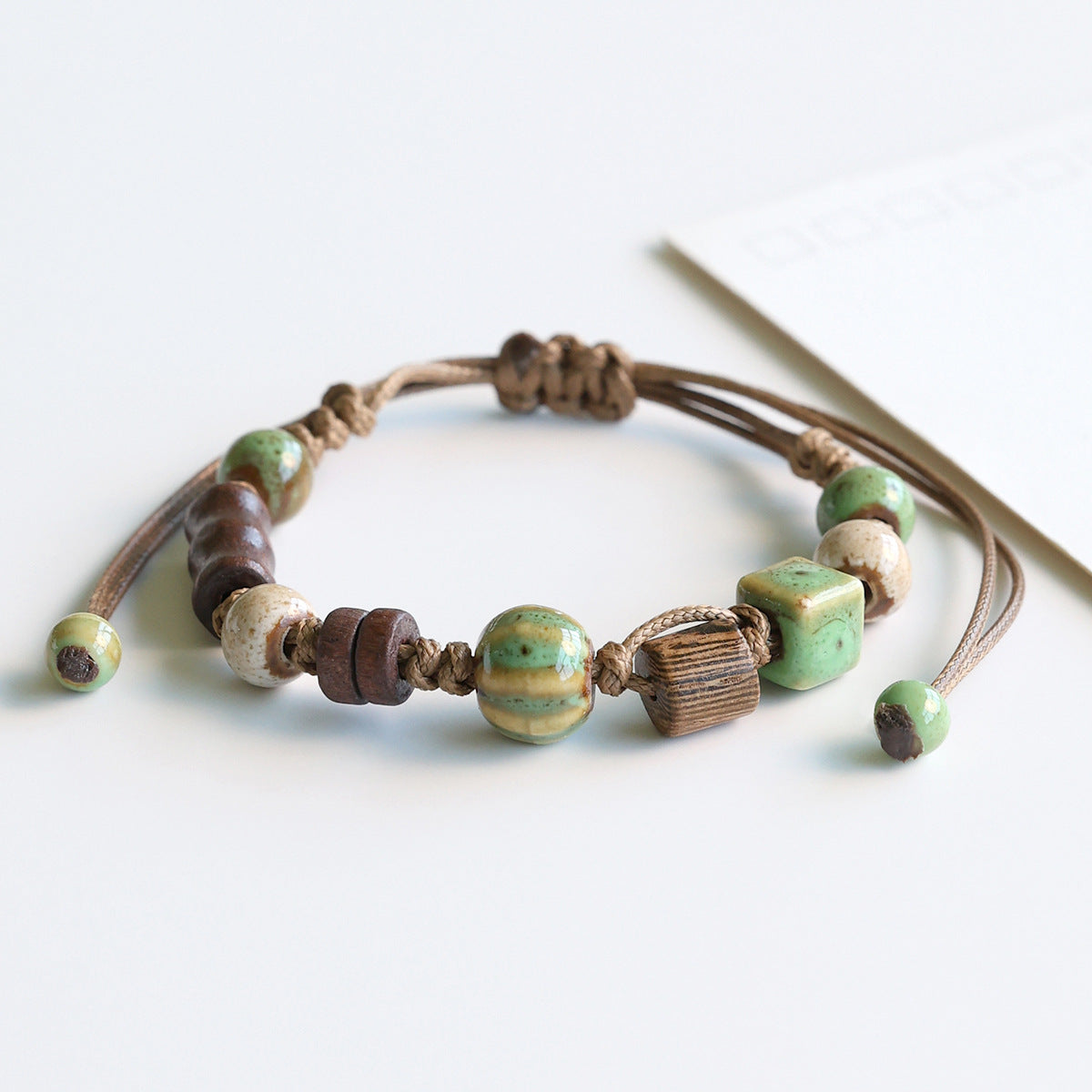 Ethnic Style Ceramic Bracelet for Women Jingdezhen Porcelain Beaded Bracelet