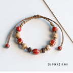 Ethnic Style Ceramic Bracelet for Women Jingdezhen Porcelain Beaded Bracelet