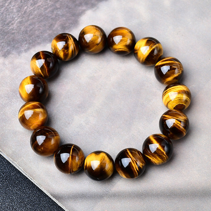 Natural Yellow Tiger Eye Stone Bracelet for Men