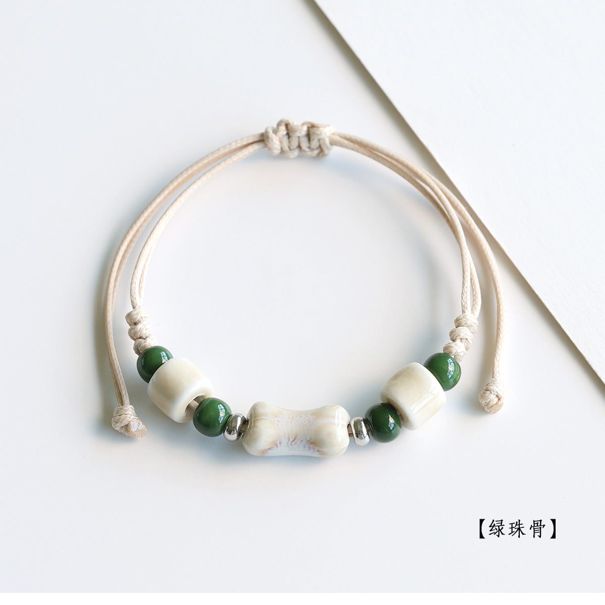 Ethnic Style Ceramic Bracelet for Women Jingdezhen Porcelain Beaded Bracelet