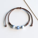 Ethnic Style Ceramic Bracelet for Women Jingdezhen Porcelain Beaded Bracelet