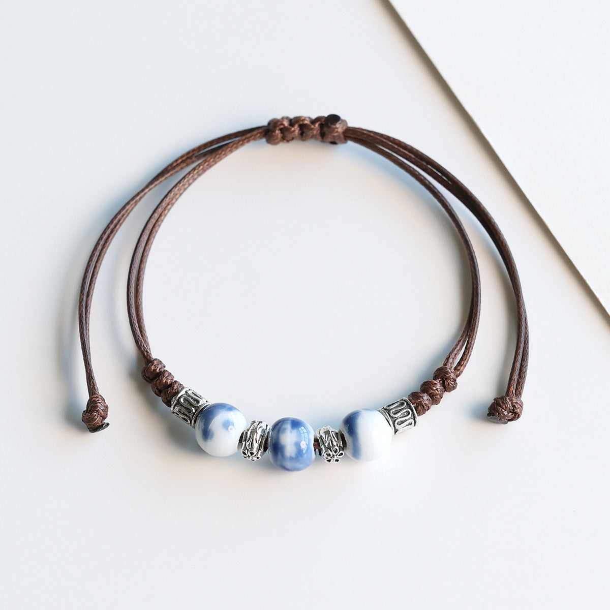 Ethnic Style Ceramic Bracelet for Women Jingdezhen Porcelain Beaded Bracelet