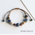Ethnic Style Ceramic Bracelet for Women Jingdezhen Porcelain Beaded Bracelet