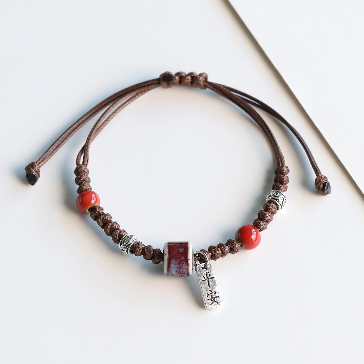 Ethnic Style Ceramic Bracelet for Women Jingdezhen Porcelain Beaded Bracelet