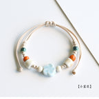 Ethnic Style Ceramic Bracelet for Women Jingdezhen Porcelain Beaded Bracelet