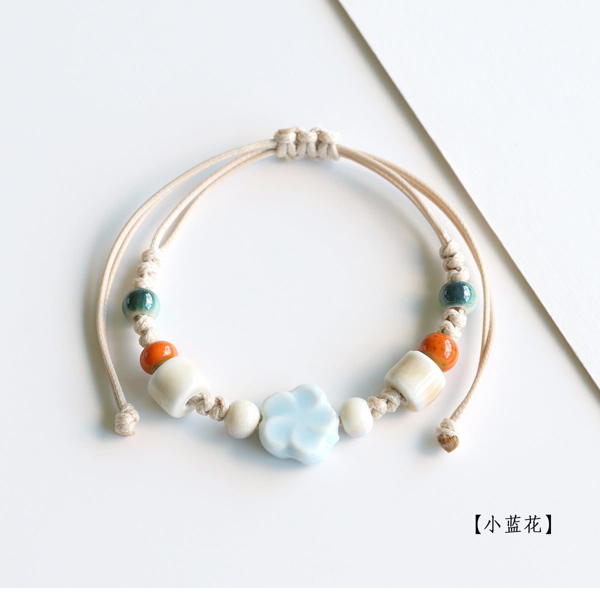 Ethnic Style Ceramic Bracelet for Women Jingdezhen Porcelain Beaded Bracelet