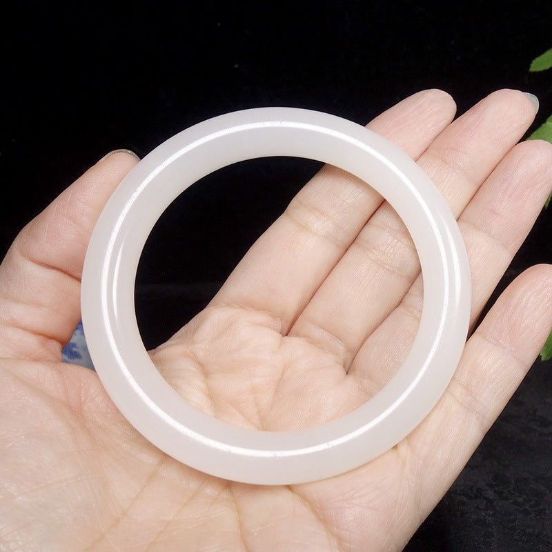 Afghan White Jade Round Bar Bracelet for Women Jade Bracelet White Jade Round Bracelet Manufacturer of Jade Bracelets and Bangles Wholesale