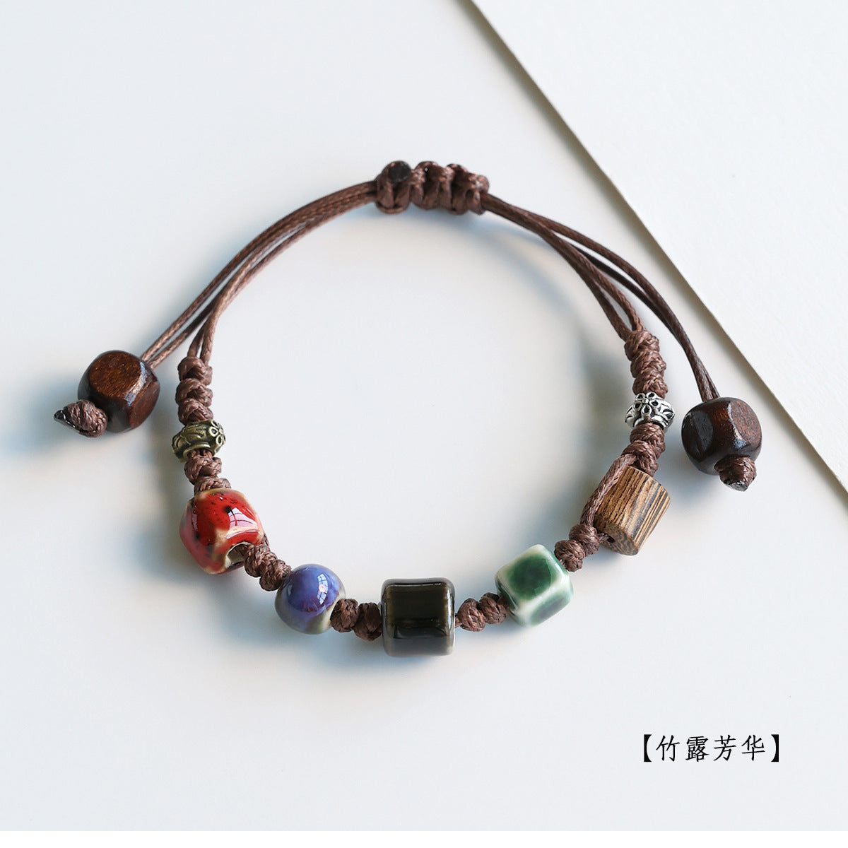 Ethnic Style Ceramic Bracelet for Women Jingdezhen Porcelain Beaded Bracelet