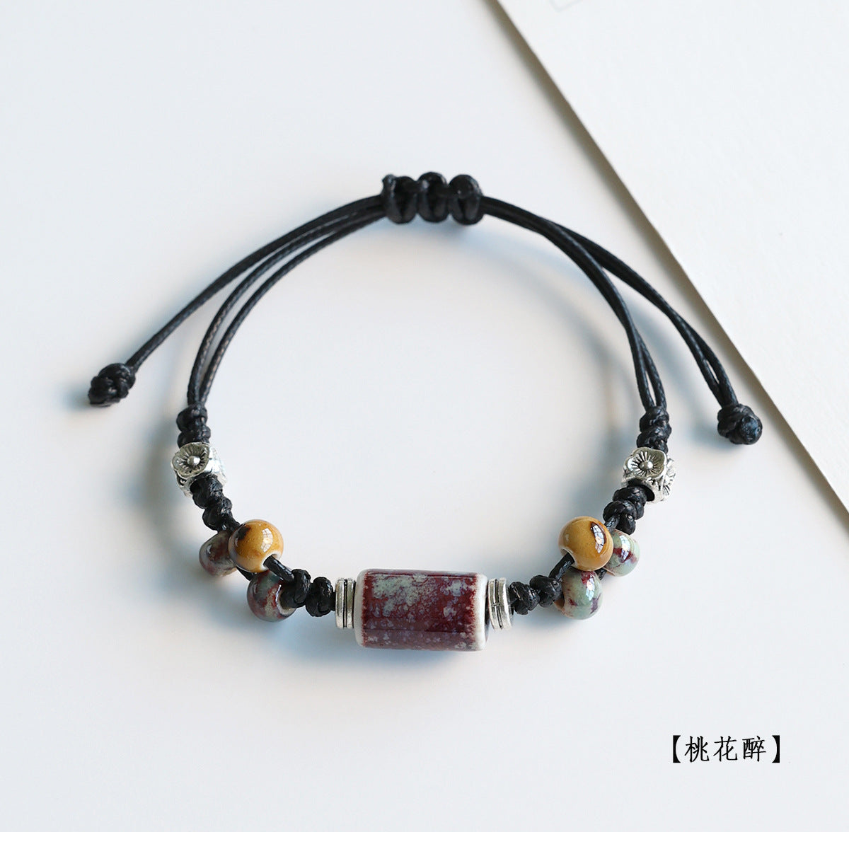 Ethnic Style Ceramic Bracelet for Women Jingdezhen Porcelain Beaded Bracelet