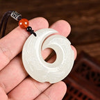 Natural Afghan Jade Fortune Pendant White Jade Hollow Jade Hanging Ornament