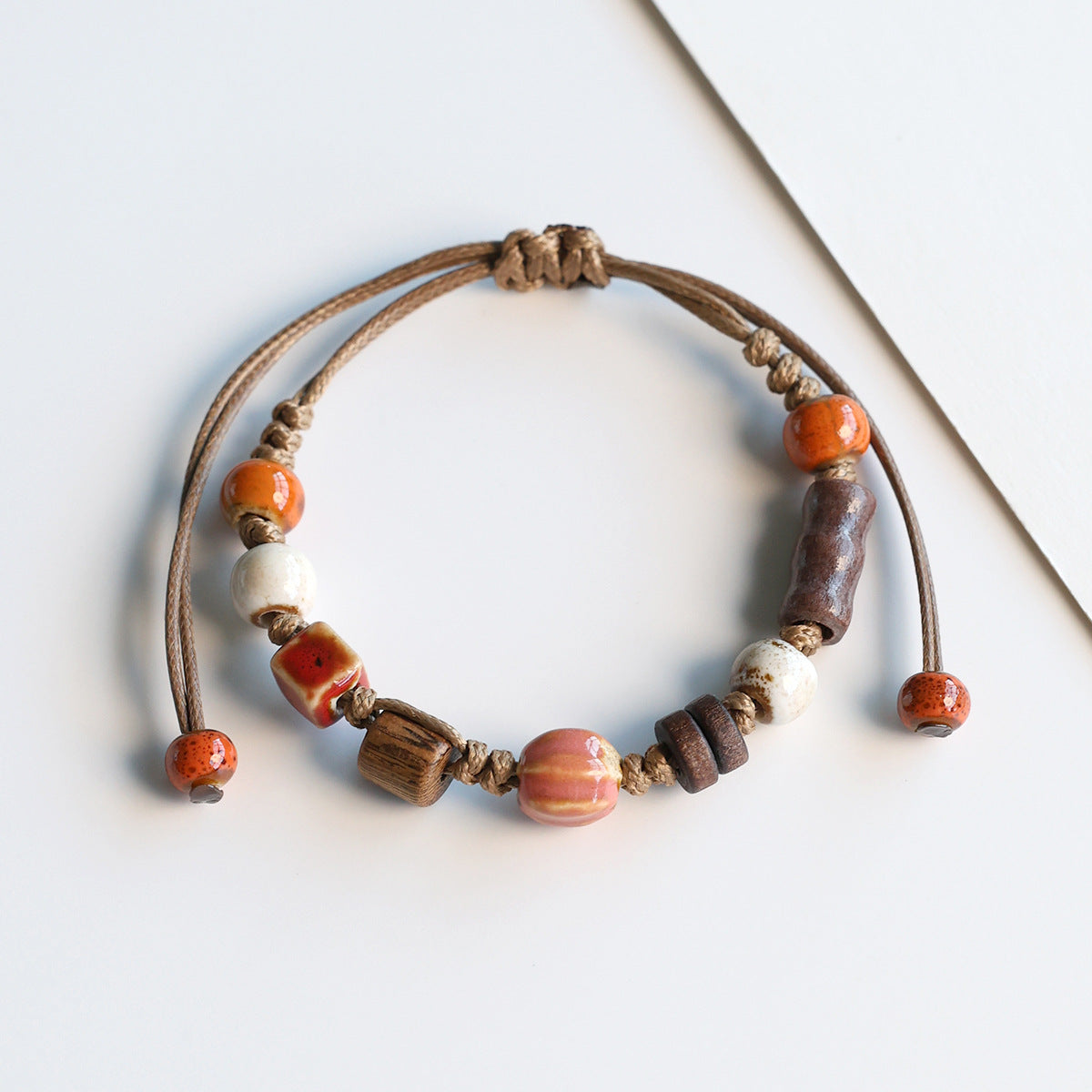 Ethnic Style Ceramic Bracelet for Women Jingdezhen Porcelain Beaded Bracelet