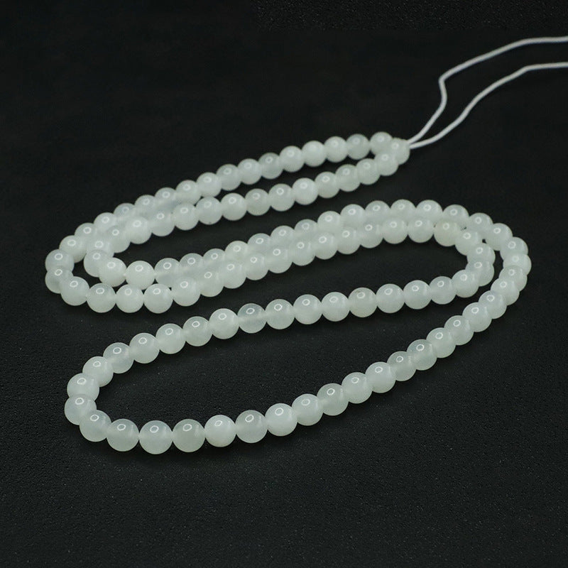 Natural Hetian Jade White Jade 108 Buddha Beads Handmade Necklace