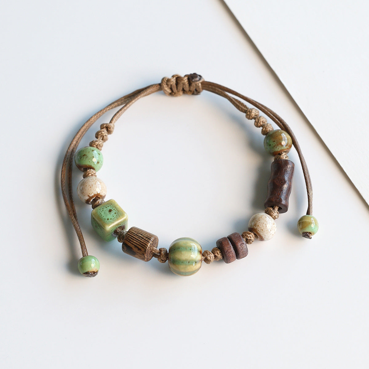 Ethnic Style Ceramic Bracelet for Women Jingdezhen Porcelain Beaded Bracelet