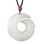 Natural Afghan Jade Fortune Pendant White Jade Hollow Jade Hanging Ornament