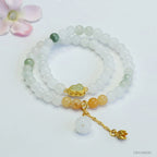 Natural Jade Bracelet Tianshan Jade Double Circle Bracelet Ancient Style Jewelry