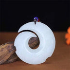 Natural Afghan Jade Fortune Pendant White Jade Hollow Jade Hanging Ornament