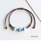 Ethnic Style Ceramic Bracelet for Women Jingdezhen Porcelain Beaded Bracelet