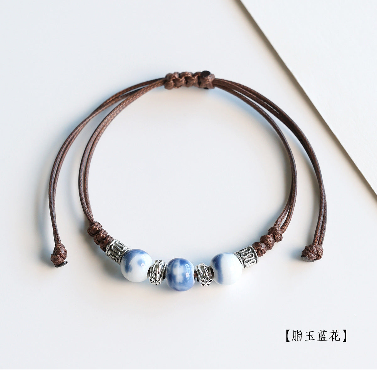 Ethnic Style Ceramic Bracelet for Women Jingdezhen Porcelain Beaded Bracelet