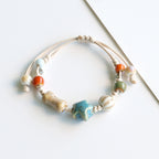 Ethnic Style Ceramic Bracelet for Women Jingdezhen Porcelain Beaded Bracelet