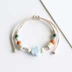 Ethnic Style Ceramic Bracelet for Women Jingdezhen Porcelain Beaded Bracelet