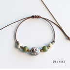 Ethnic Style Ceramic Bracelet for Women Jingdezhen Porcelain Beaded Bracelet