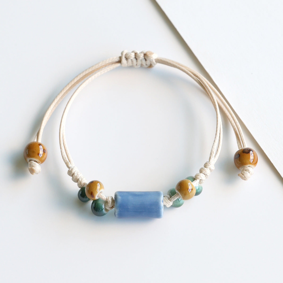 Ethnic Style Ceramic Bracelet for Women Jingdezhen Porcelain Beaded Bracelet
