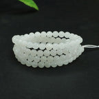 Natural Hetian Jade White Jade 108 Buddha Beads Handmade Necklace