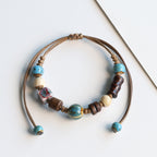 Ethnic Style Ceramic Bracelet for Women Jingdezhen Porcelain Beaded Bracelet