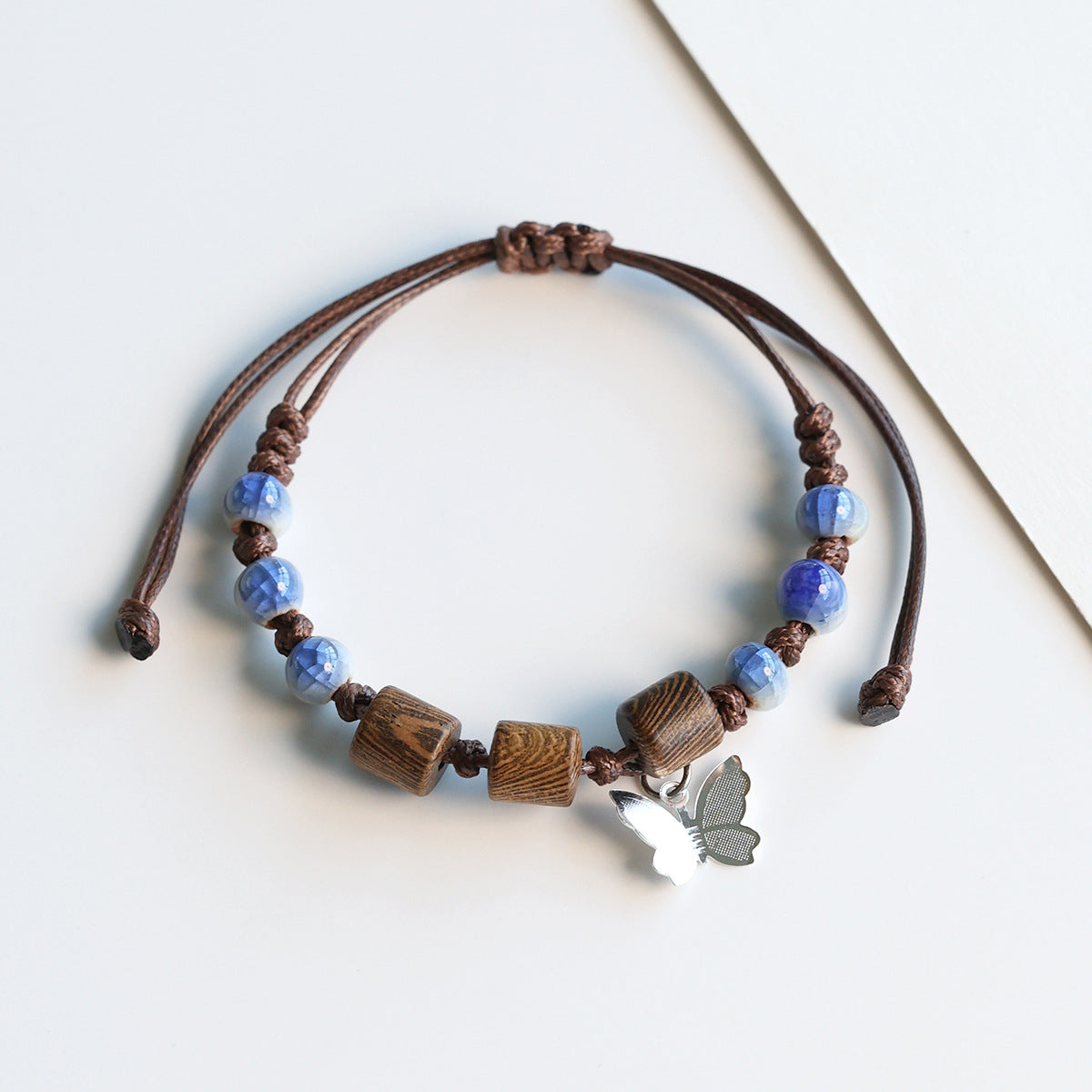 Ethnic Style Ceramic Bracelet for Women Jingdezhen Porcelain Beaded Bracelet