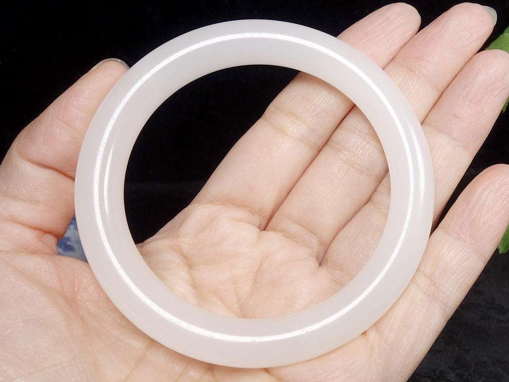 Afghan White Jade Round Bar Bracelet for Women Jade Bracelet White Jade Round Bracelet Manufacturer of Jade Bracelets and Bangles Wholesale