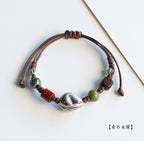 Ethnic Style Ceramic Bracelet for Women Jingdezhen Porcelain Beaded Bracelet