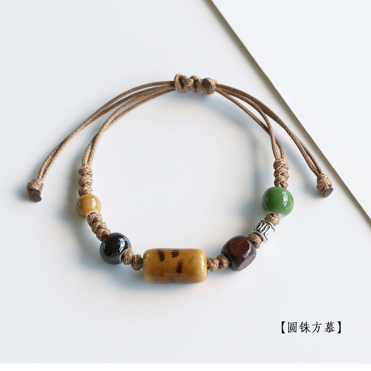 Ethnic Style Ceramic Bracelet for Women Jingdezhen Porcelain Beaded Bracelet