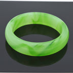 Manufacturer Wholesale Jade Color Bracelet Full Green Floating Green Flower Jade Bracelet Two-tone Imitation Jade Glass Bracelet Gift