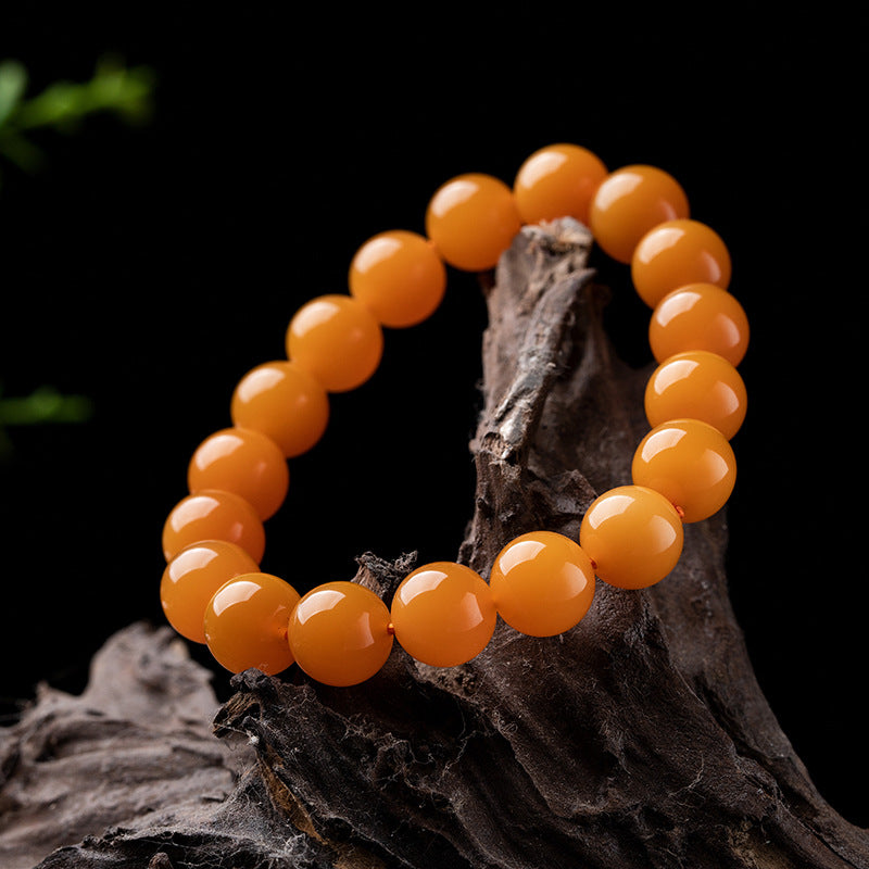 Natural Yellow Jade Bracelet Yellow Dragon Jade Bracelet