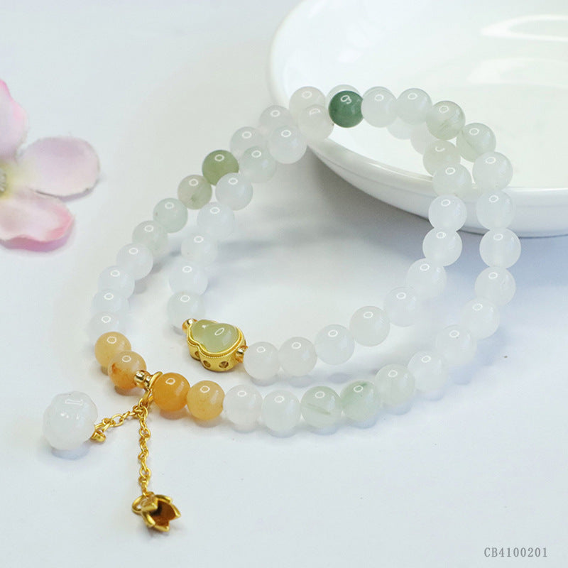 Natural Jade Bracelet Tianshan Jade Double Circle Bracelet Ancient Style Jewelry