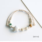 Ethnic Style Ceramic Bracelet for Women Jingdezhen Porcelain Beaded Bracelet