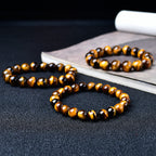 Natural Yellow Tiger Eye Stone Bracelet for Men